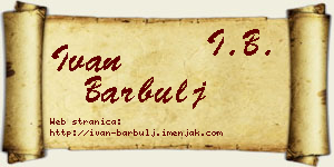 Ivan Barbulj vizit kartica